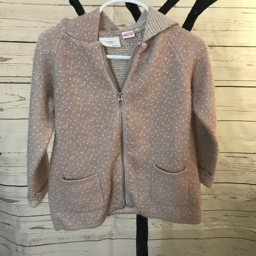 Pale Pink Zippered Zara Kids Sweater, Size 3-4 Yrs